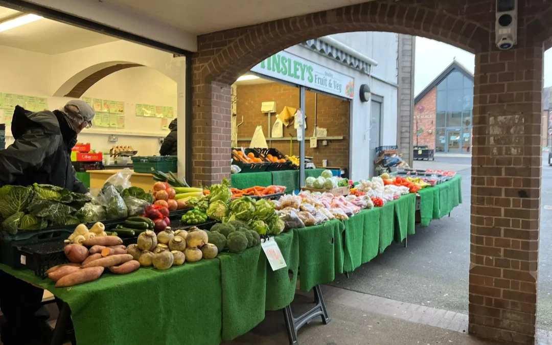 Market Drayton outdoor market veg
