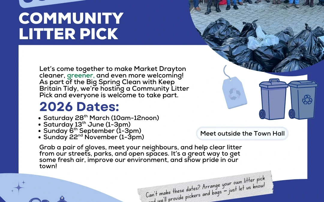 Community Litter Pick in Market Drayton – Join Us This Weekend!