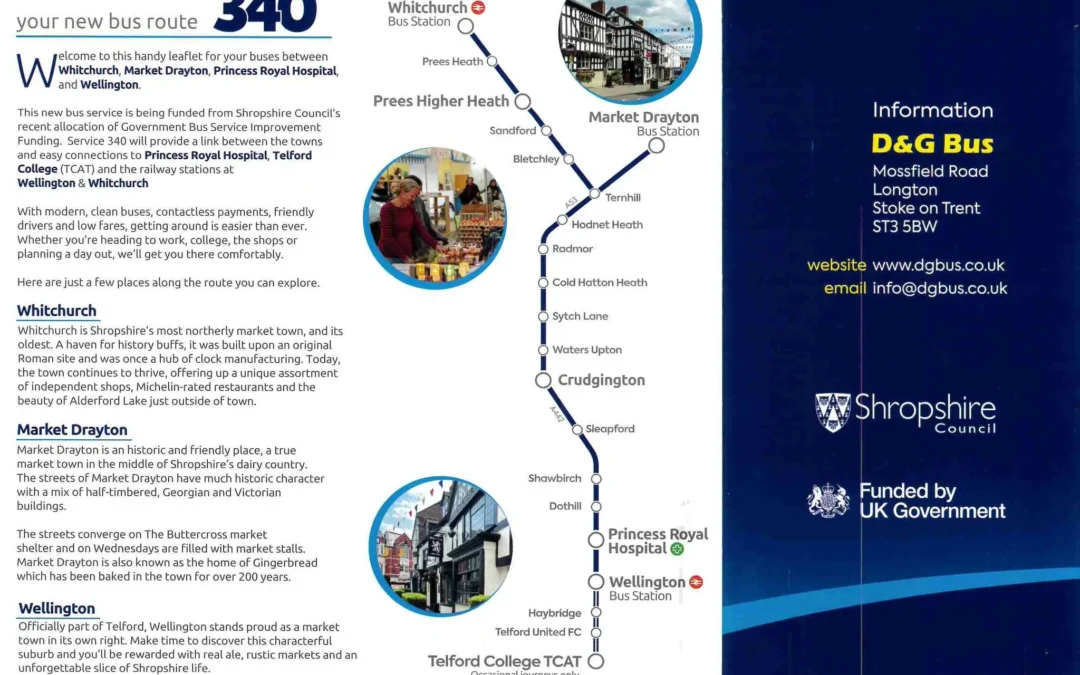 New Bus Service Connecting Whitchurch, Market Drayton, Wellington and the Princess Royal Hospital Starts January 2026