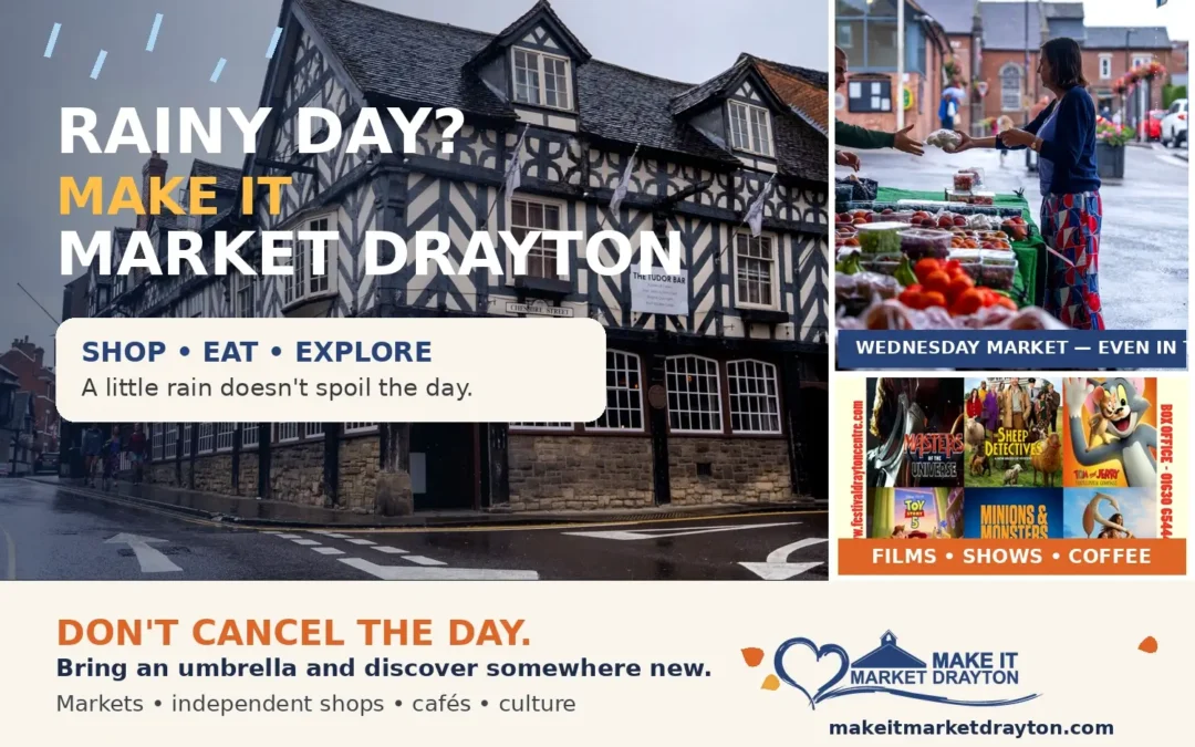market drayton in the rain